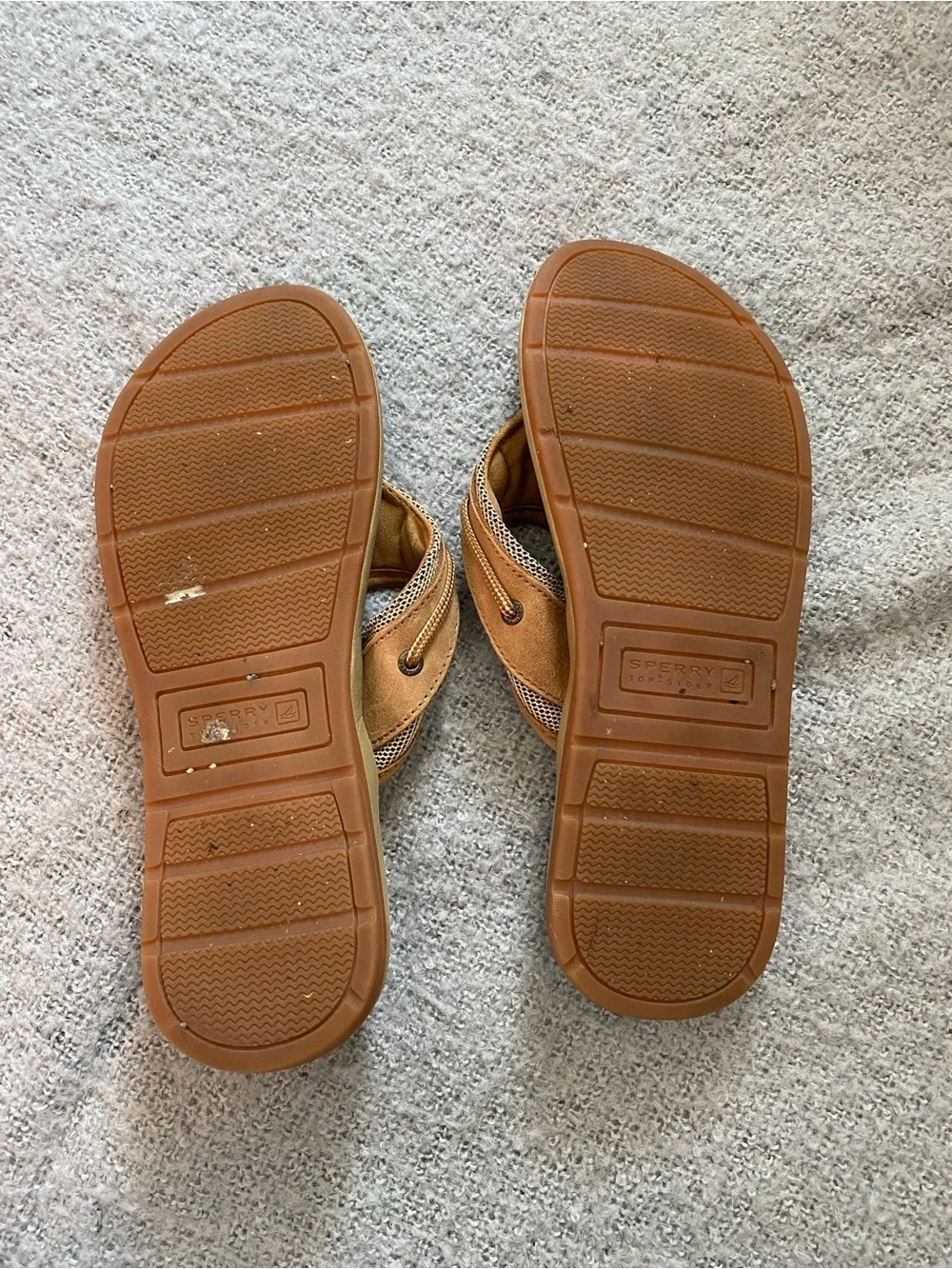 Sperry Kids Tan Suede Thong Flip Sandals